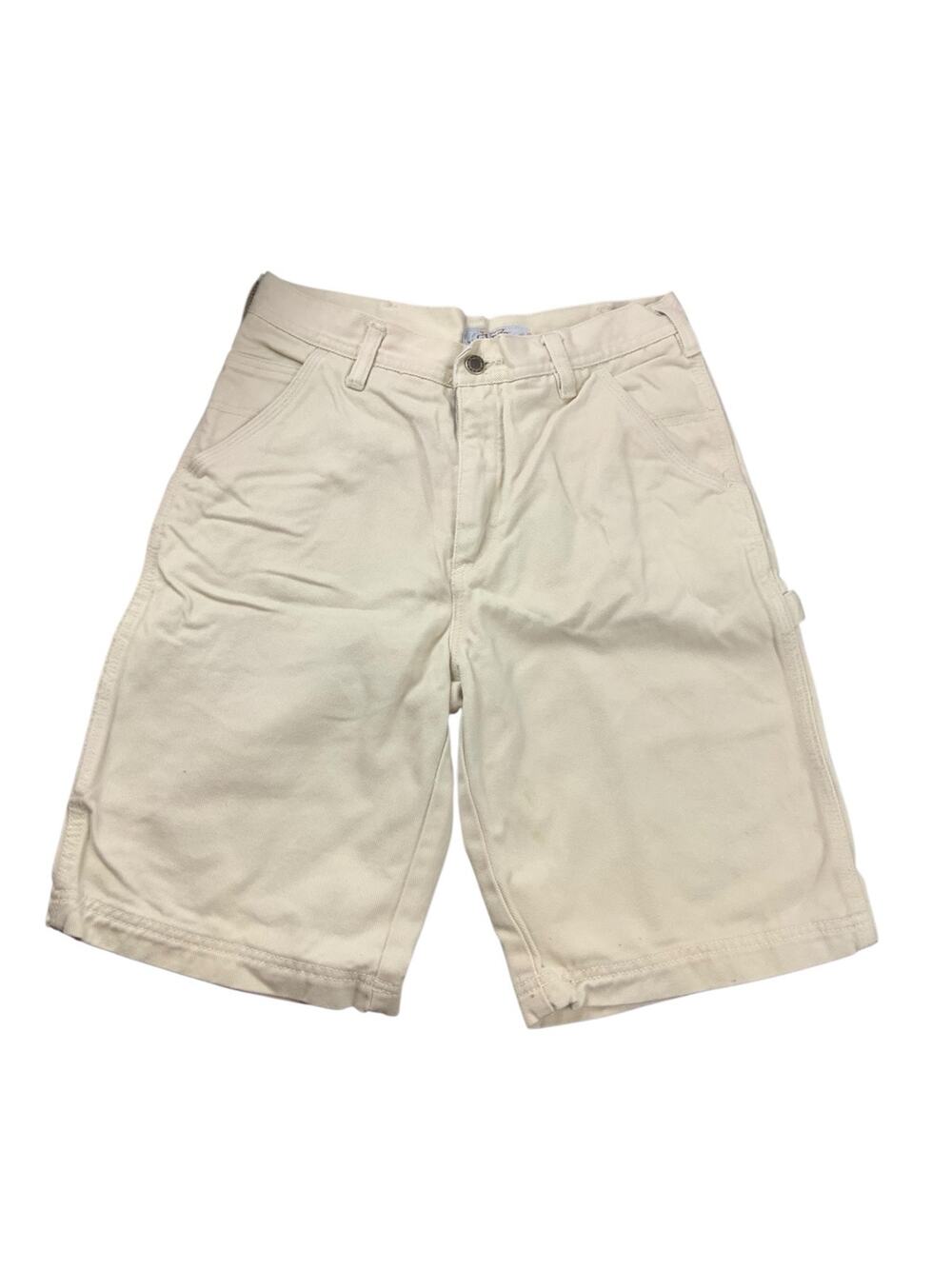 Vintage Guess Boys Carpenter Shorts Size 18 29 Beige Canvas Utility 90s USA